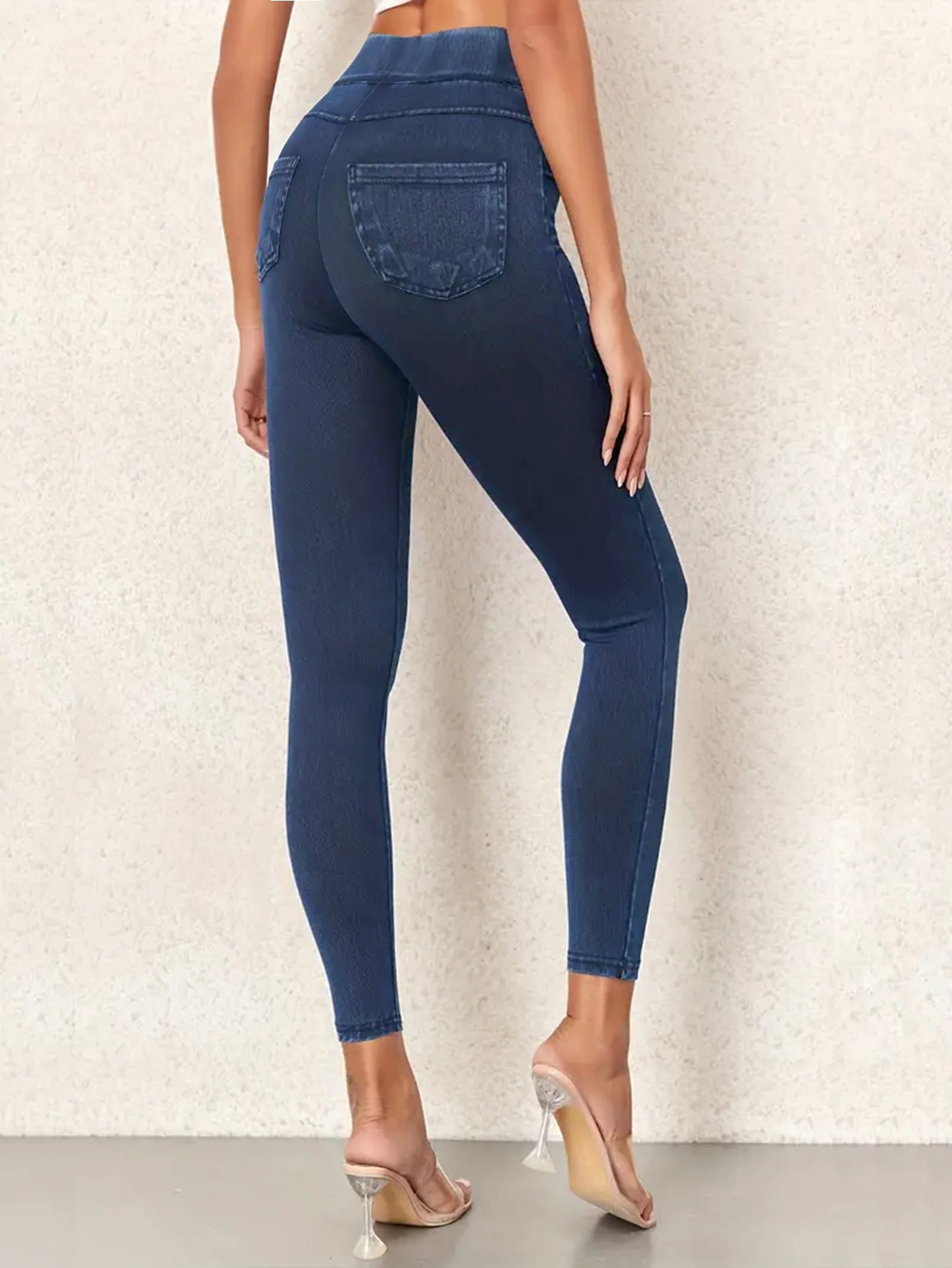 Women Stretchy Denim Leggings High Waist Skinny Jeggings